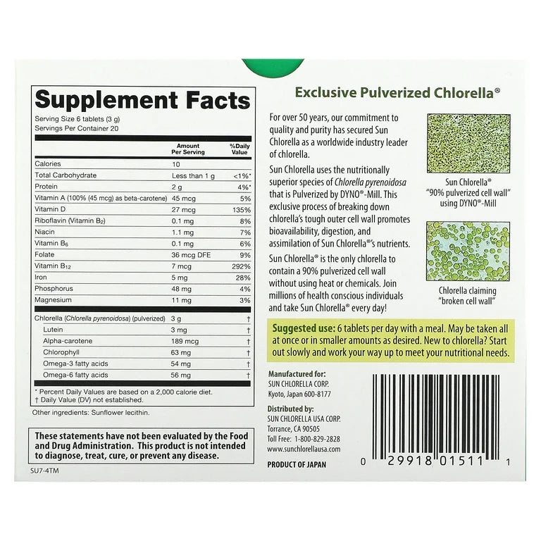 Sun Chlorella 500mg 120tablets