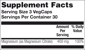 Magnesium Citrate 400 mg 90 vegcaps